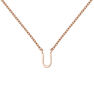 Rose gold Initial U necklace , J04382-03-U