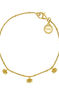 Gold plated lotus flower pendant motifs bracelet , J04594-02