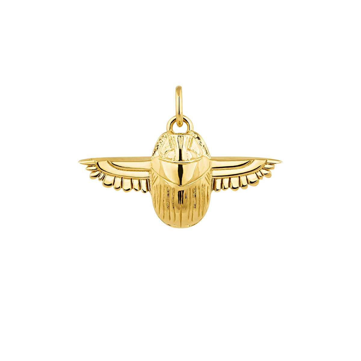 Charm escarabajo egipcio plata recubierta oro  , J04268-02, hi-res