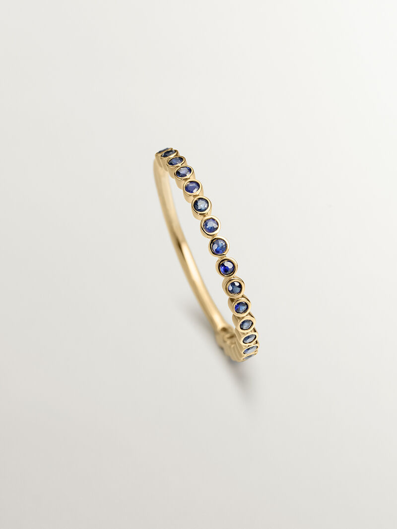9K Yellow Gold Ring with Sapphires image number 4