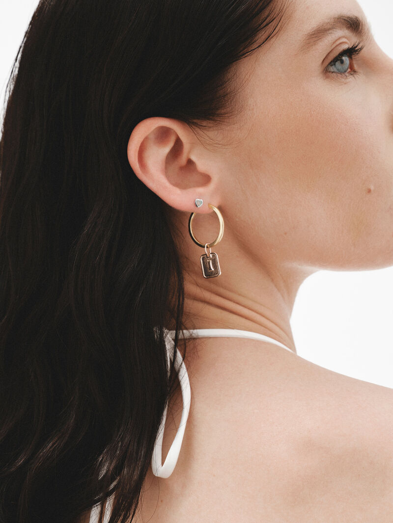 925 silver charm bathed in 18k rose gold with number 1 image number 2