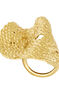 Gold plated geometric wicker ring , J04413-02