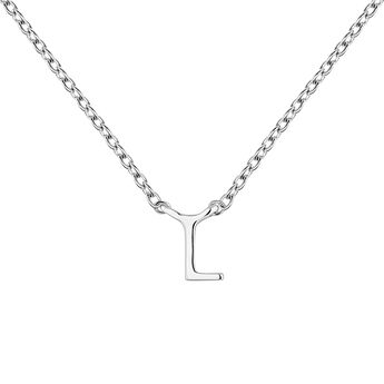 Collar inicial L oro blanco 9 kt , J04382-01-L, mainproduct
