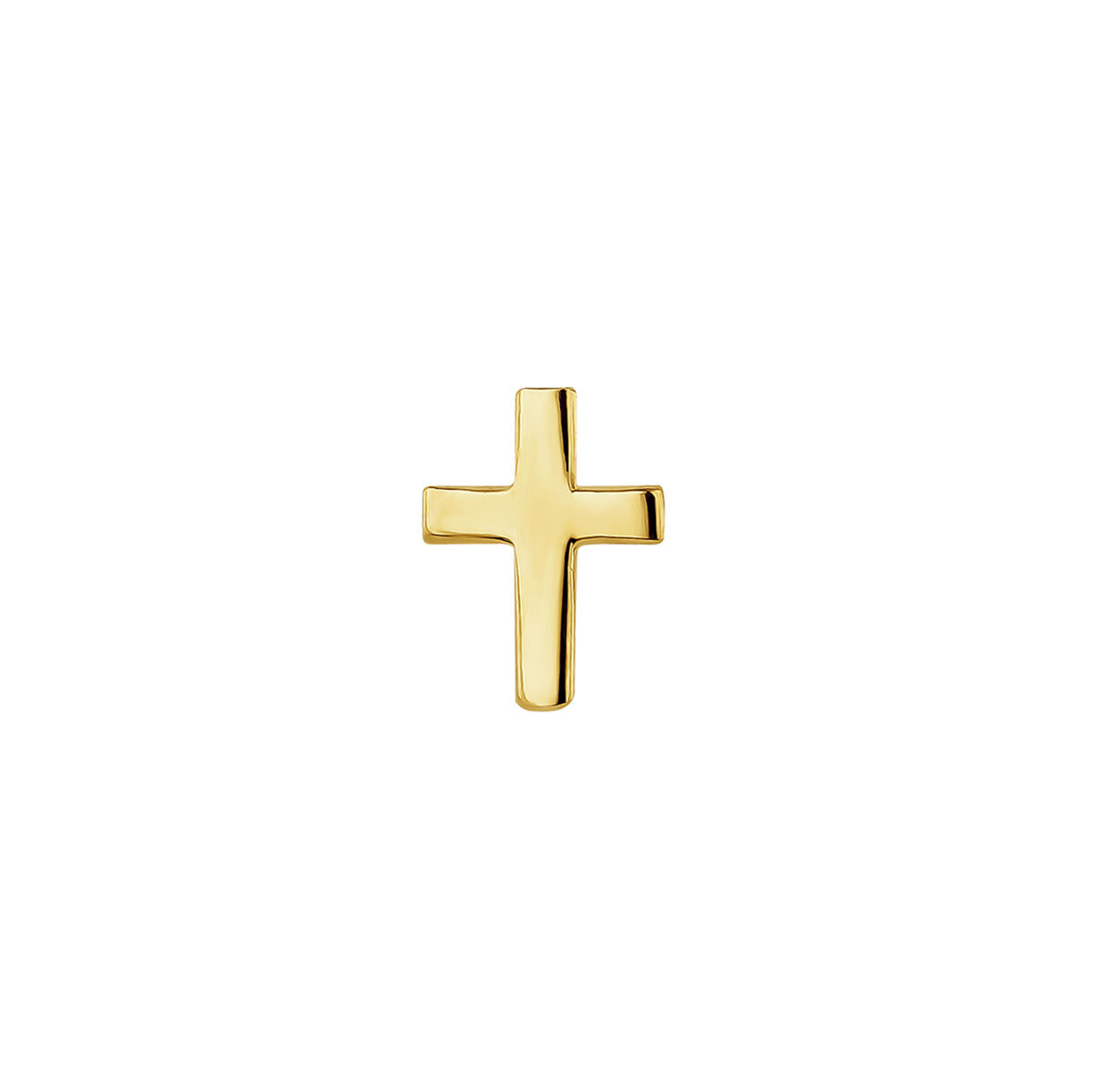 Pendiente cruz plata recubierta oro , J04870-02-H, hi-res