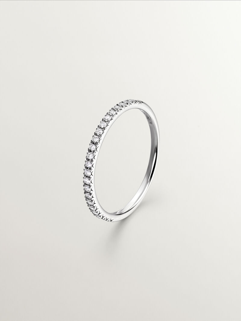 18K white gold ring with diamonds image number 0