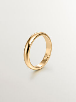 Alianza de plata bañada en oro amarillo de 18kt con corazón interior, J05156-02,hi-res