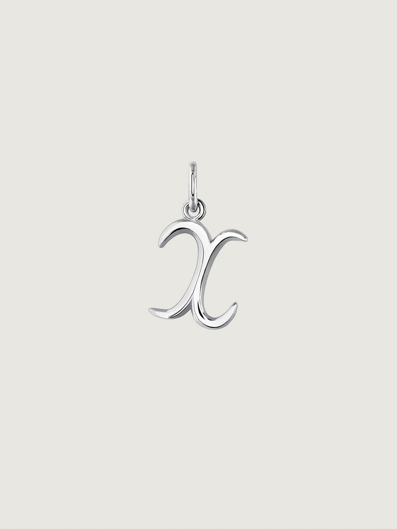 925 Silver Charm with Initial X image number 0