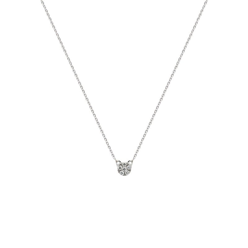Colgante roseta diamante 0,03 ct  oro blanco , J01358-01, hi-res