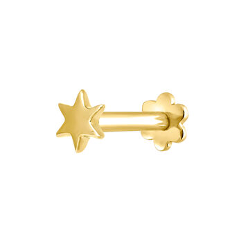 Boucle d'oreille piercing étoile or , J03834-02-H, mainproduct