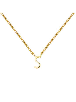 Gold Initial S necklace , J04382-02-S, mainproduct