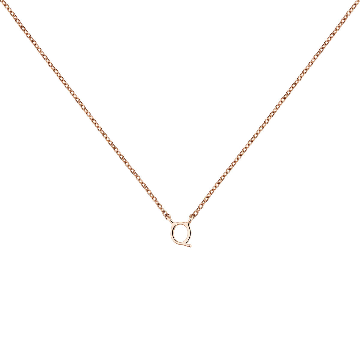 Rose gold Initial Q necklace , J04382-03-Q, hi-res