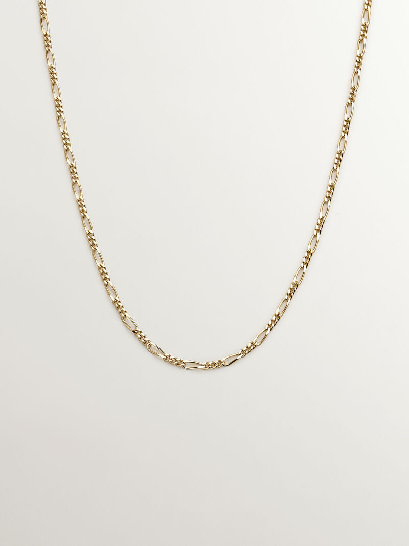 Fine Figaro link chain in 9K yellow gold image number 0