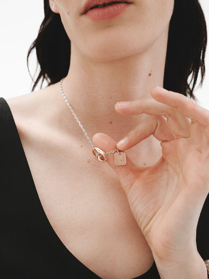 925 silver charm bathed in 18k rose gold with number 10 image number 5