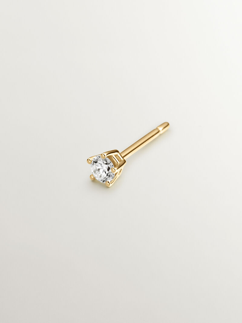 Individual 18K yellow gold earring with brilliant cut diamond image number 1
