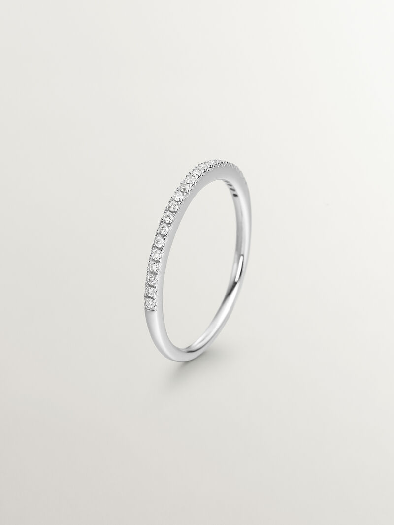 18K white gold ring with 0.09 cts diamonds image number 0