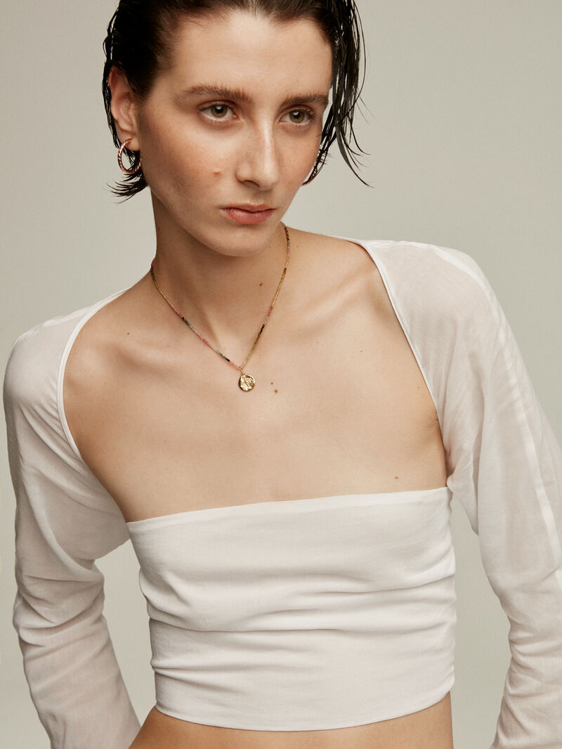 Large hoop earrings made of 925 silver dipped in 18K rose gold with galloned texture image number 5