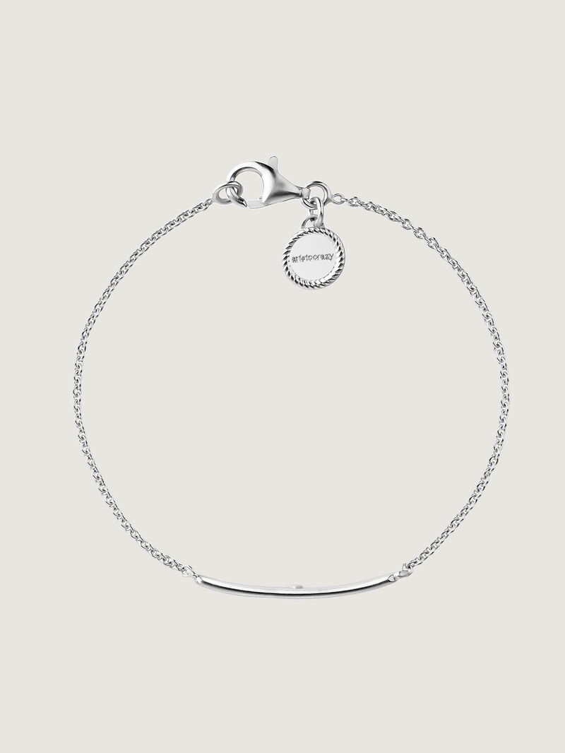 Pulsera tipo esclava de plata 925 con corazón interior image number 0