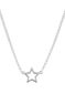 Silver hollow star necklace , J00659-01