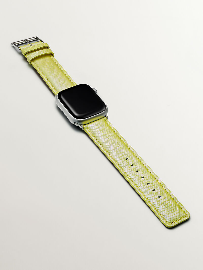 Iridescent Yellow Leather Strap for Apple Watch image number 2