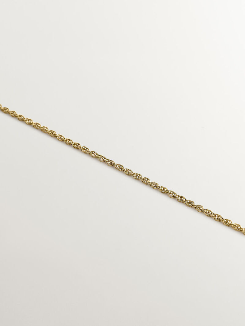 Pulsera de eslabones rope plata 925 bañada en oro amarillo de 18K image number 2