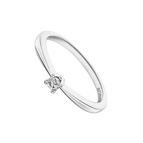 White gold solitaire ring 0.08 ct. , J03398-01-08-GVS,hi-res