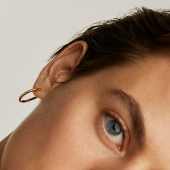Mix & match gold-plated silver hoop earrings  , J04643-02, mainproduct