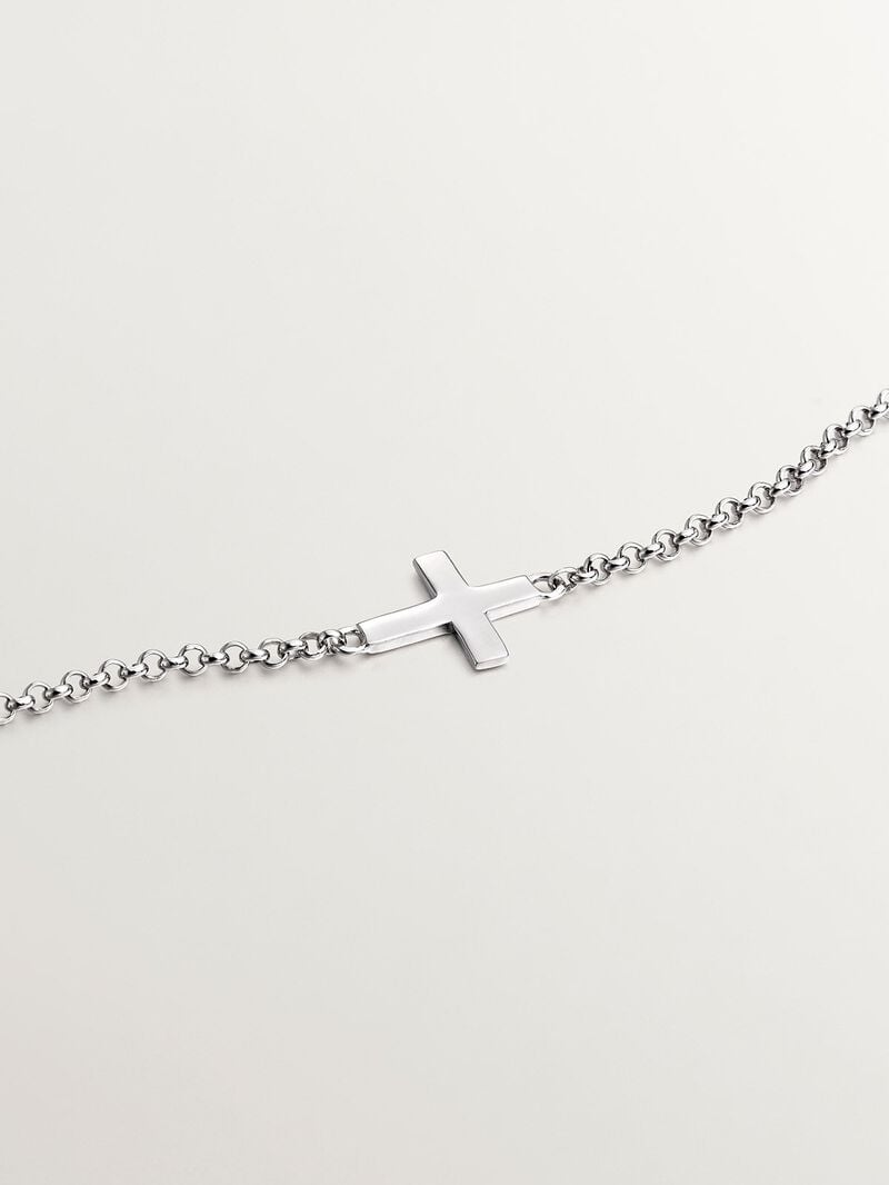 925 Silver Bracelet with Cross image number 2