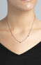Collar calaveras plata recubierta oro rosa , J03943-03