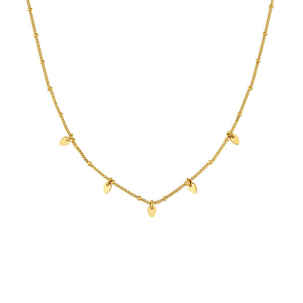Gold plated silver leaf necklace, J04822-02,hi-res