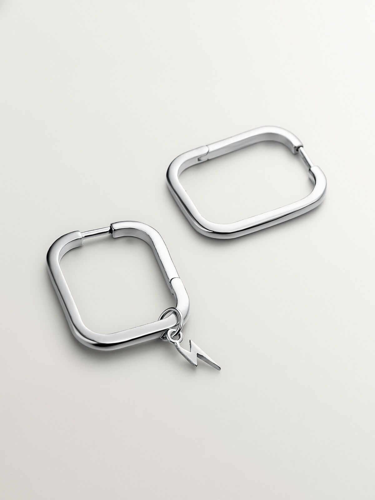 Large 925 Silver Square Hoop Earrings Aristocrazy