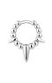 Ball hoop piercing in 9k white gold with spikes, J05169-01-H