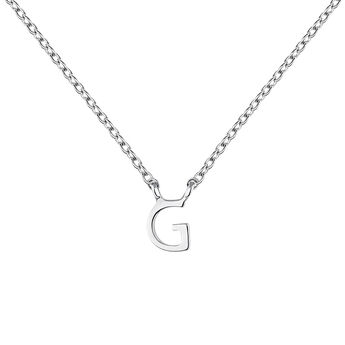 White gold Initial G necklace , J04382-01-G, mainproduct