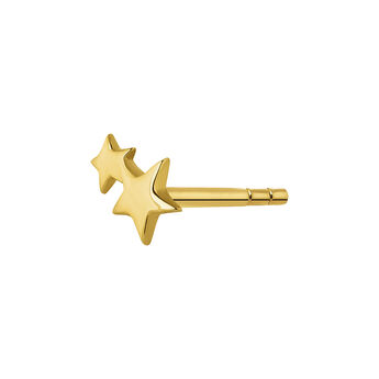 18 kt yellow gold-plated sterling silver stars single earring, J04815-02-H, mainproduct