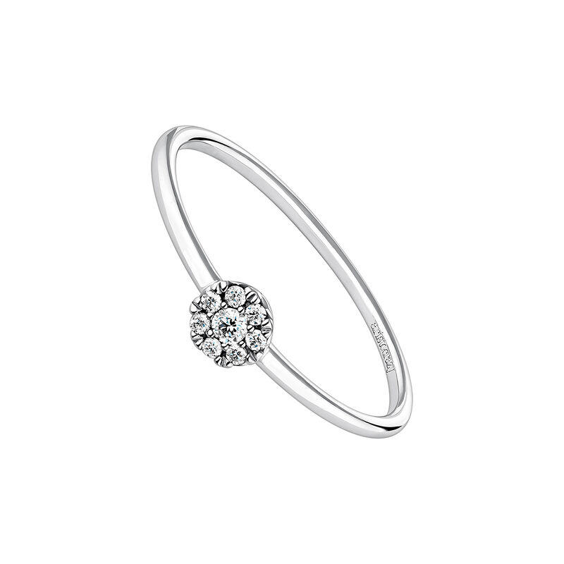 Rosette diamond solitaire ring 0.06 ct white gold , J04205-01-06, hi-res