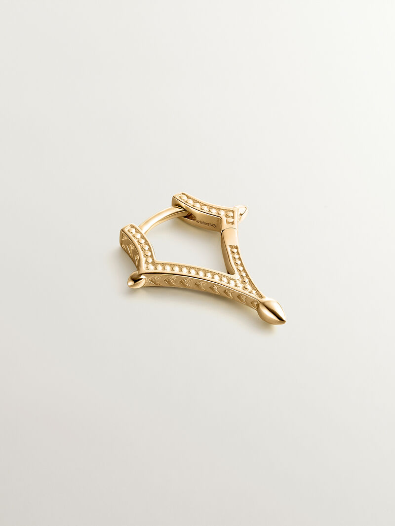 Single 9K yellow gold earring in diamond shape. image number 2