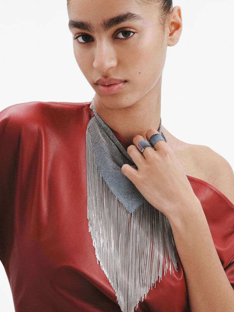 925 silver and silk mesh ring image number 5