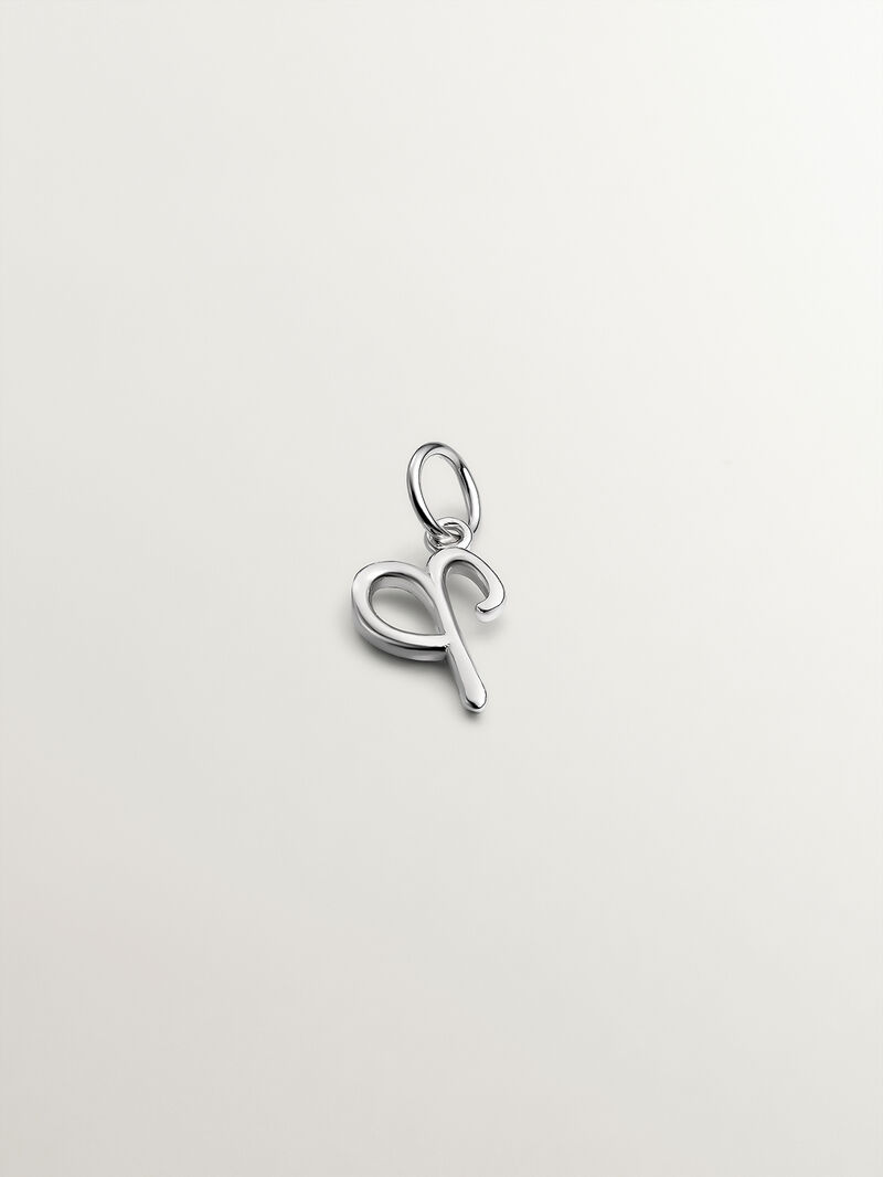 925 Silver charm with initial P. image number 1