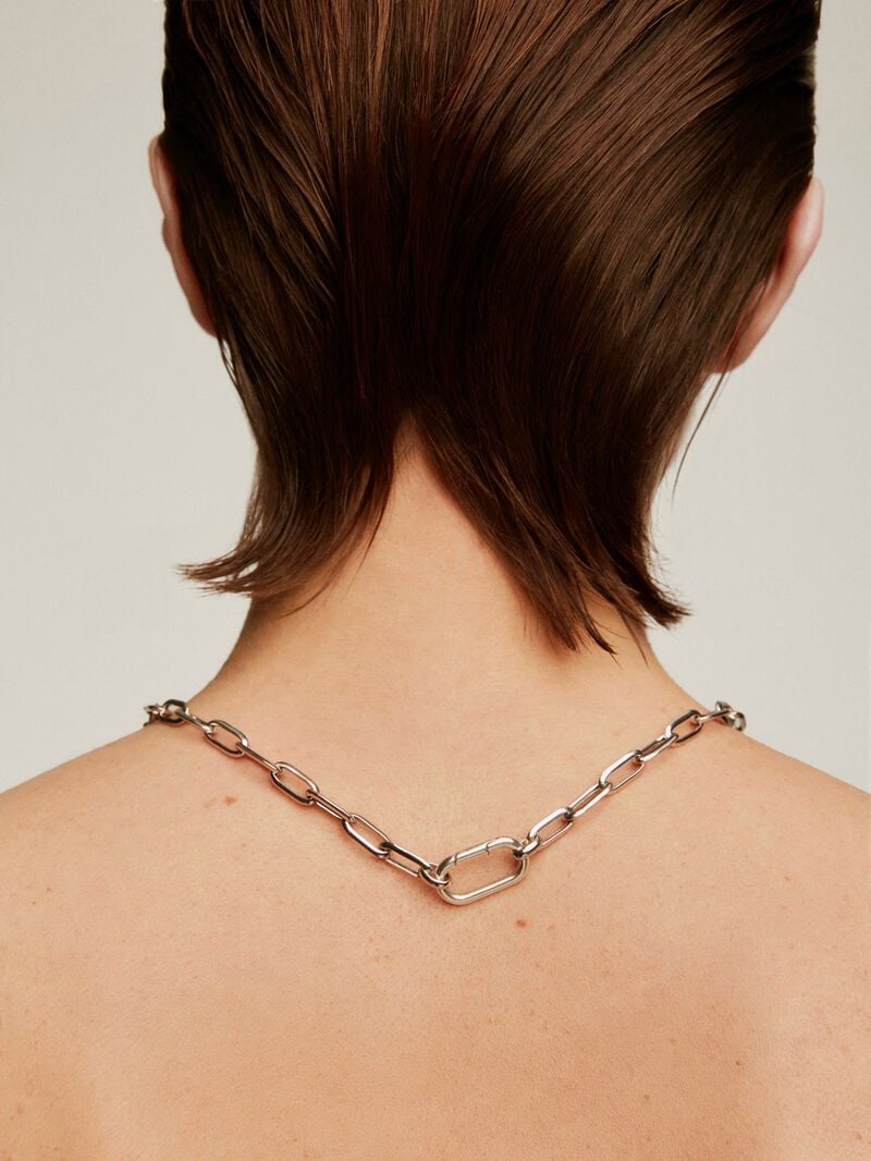 925 Silver rectangular link chain image number 1