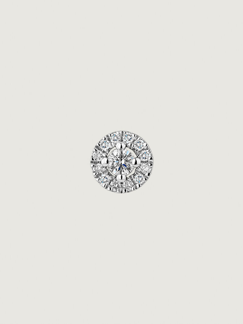 Individual 18K white gold earring with a 0.1 cts diamond rosette. image number 0