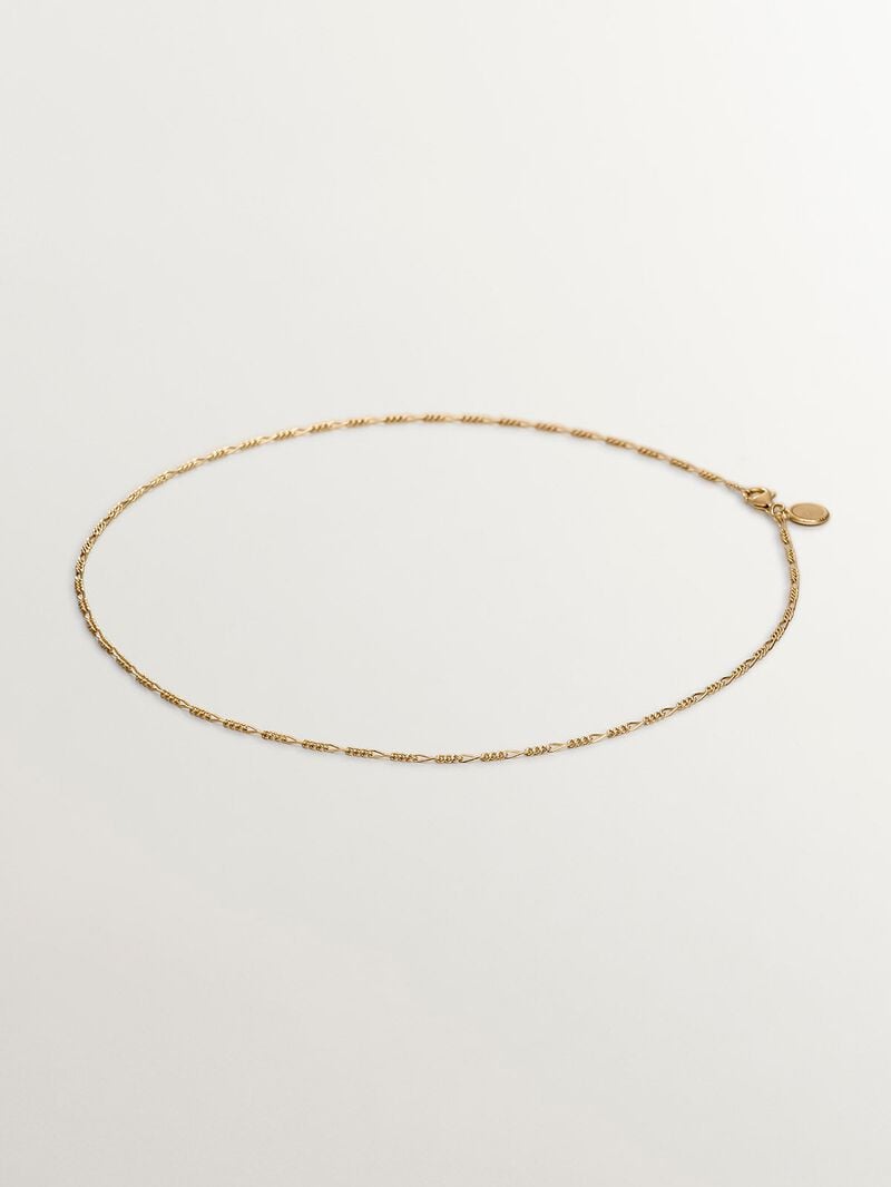 925 Silver chain bathed in 18K yellow gold with Figaro links image number 0