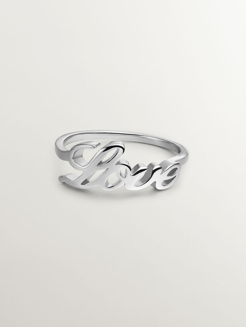 925 silver ring with word love image number 1