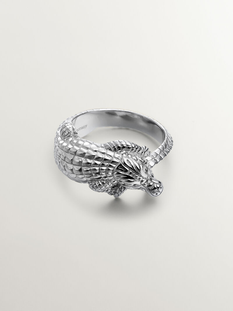925 silver ring shaped like crocodile image number 4