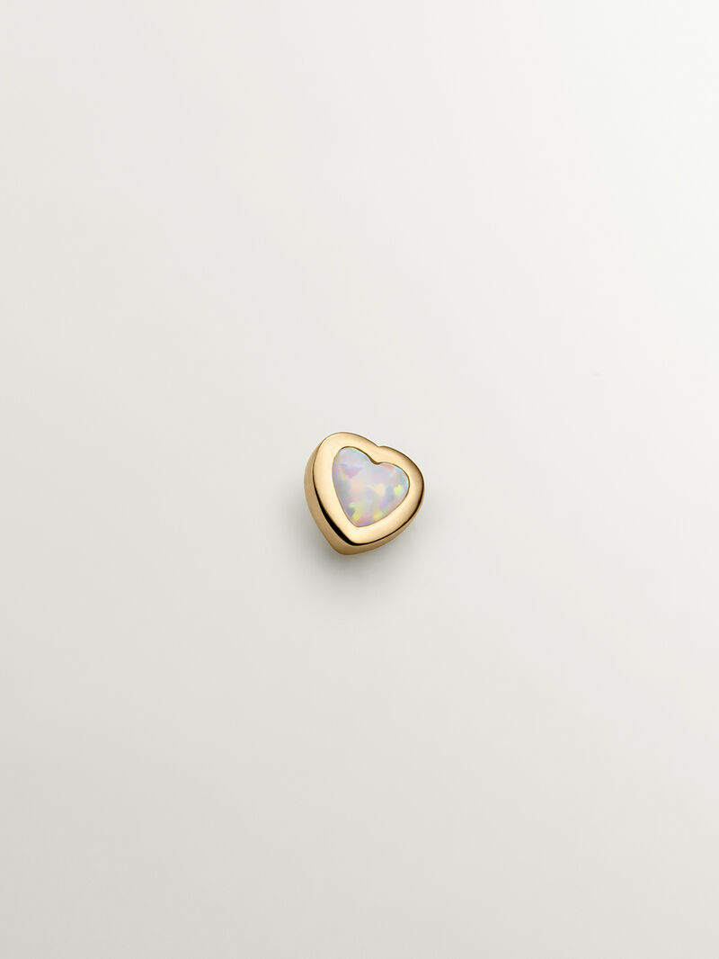 18K yellow gold single piercing with turquoise opal image number 0