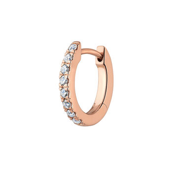Boucle d'oreille créole mini diamant or rose 0,08 ct , J00597-03-NEW-H, mainproduct
