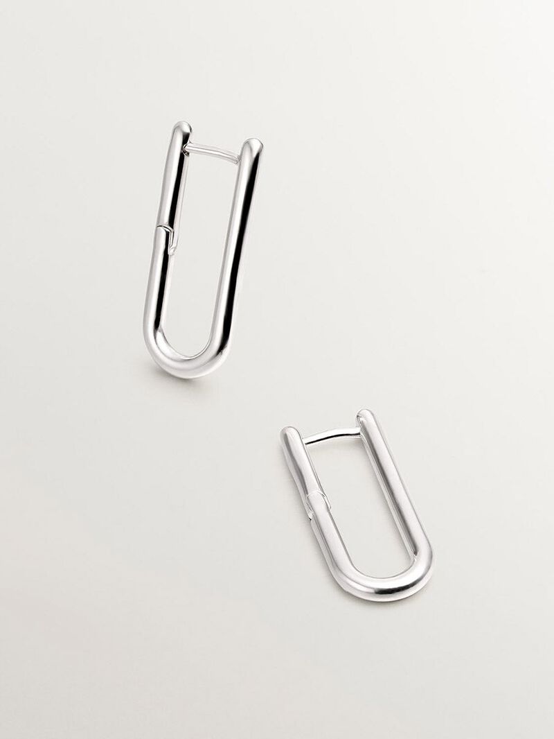 925 long silver ring earrings image number 0