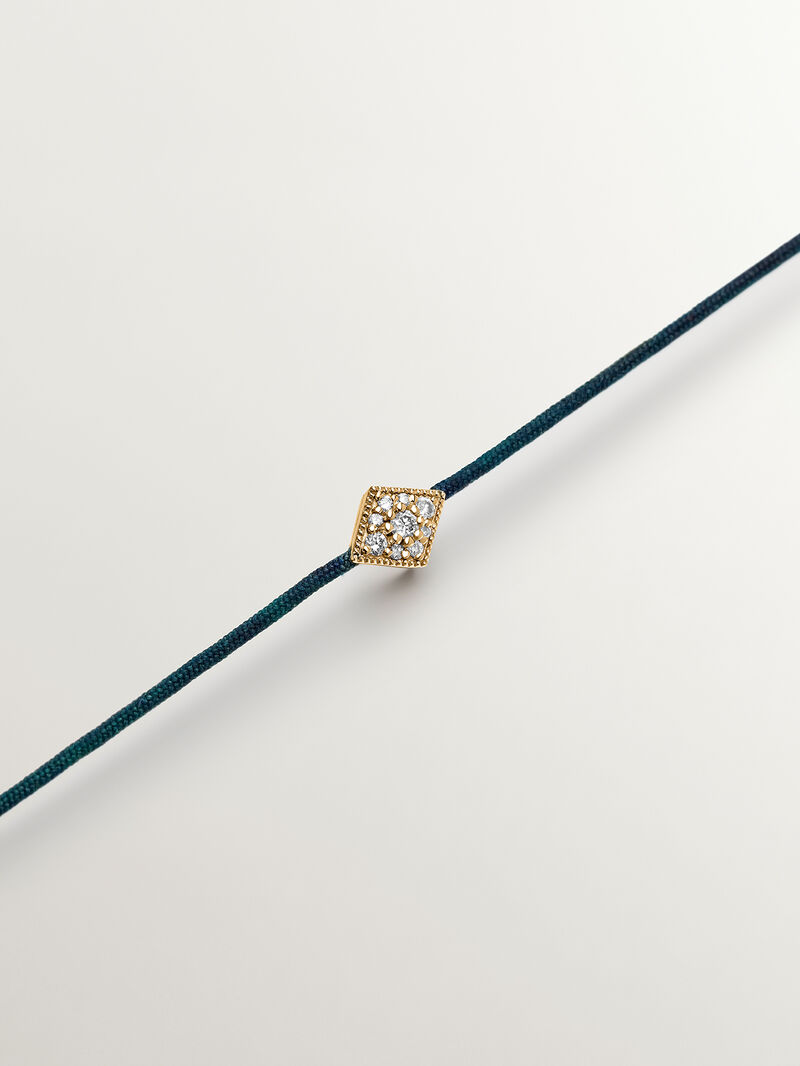 18K yellow gold and thread necklace with diamonds. image number 4