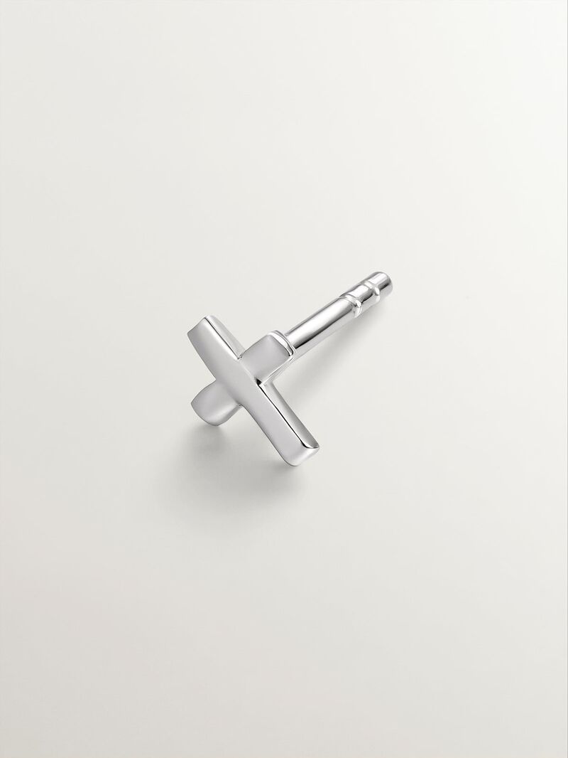 925 silver cross-shaped earring image number 1