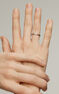 Irregular-shaped, embossed silver ring, J05209-01