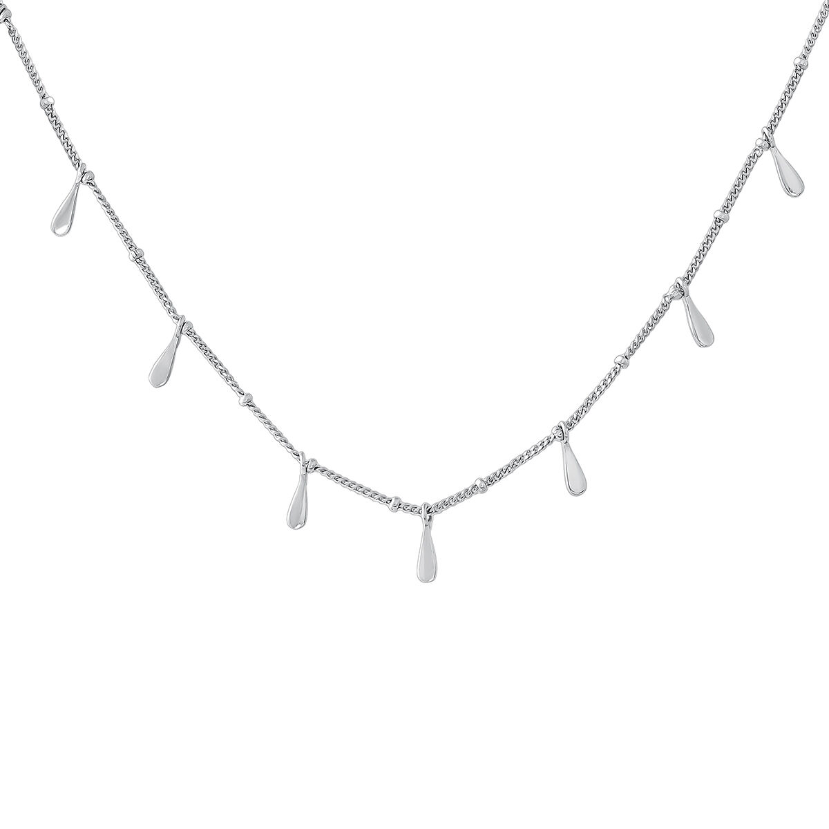 Silver drop motifs necklace , J04591-01, mainproduct
