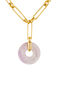 Collar motivo amatista plata recubierta oro , J04757-02-AM